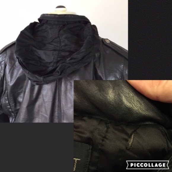 Vintage Leather Bomber Jacket Flaw Inside No Size - Picture 4 of 8